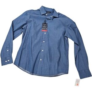 Tommy Hilfiger Men's Flex Reg Fit Washed Untucked Dress Shirt